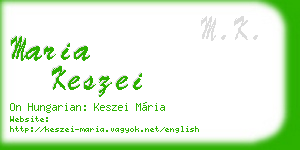 maria keszei business card